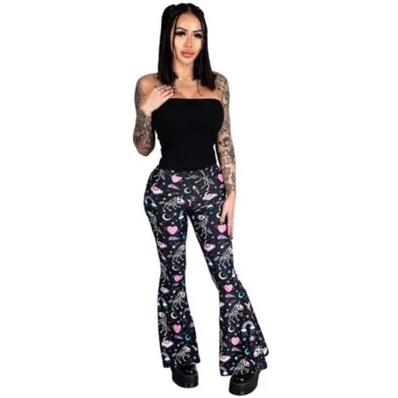 Too Fast Skeleton Unicorns Hellz Bells Flares - Picture 4 of 4